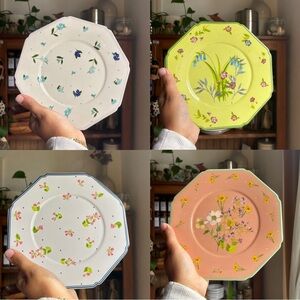 Anthropologie garden variety pia floral plate set dessert plate set of 4